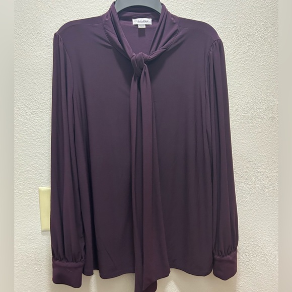 Calvin Klein Tie Neck Blouse - Picture 1 of 6